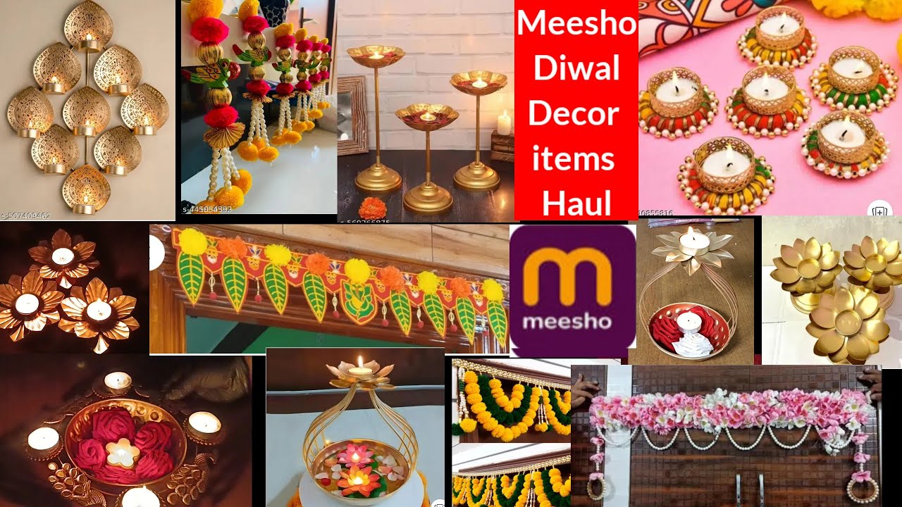 Meesho Diwali Decor items haul । Meesho Toran, Candle Stand, Diya, Home Decor Items ।         
