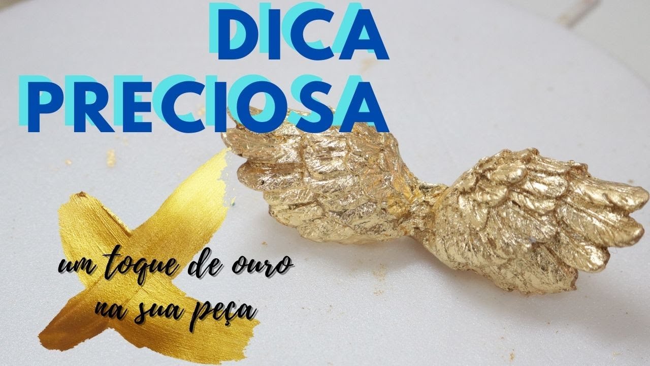 TECNICA EM GESSO - DICA APLICAÇÃO DE FOLHA DE OURO