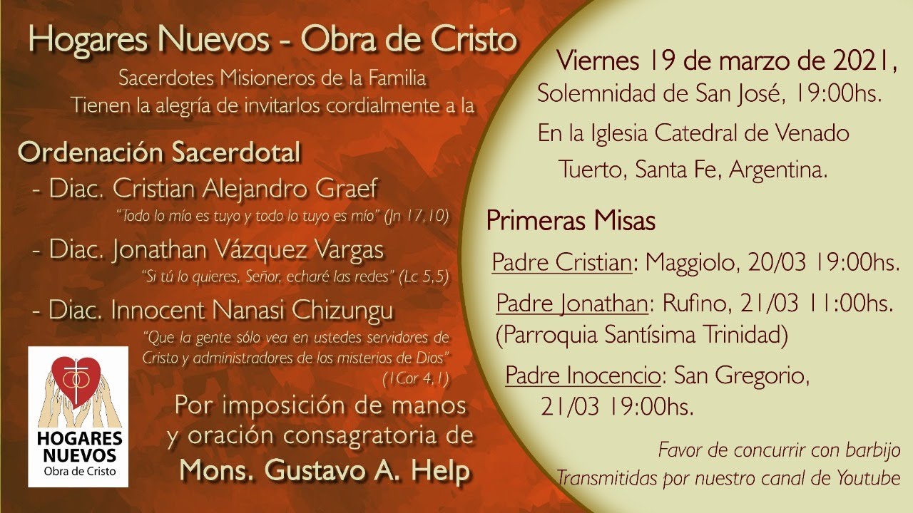 Ordenación Sacerdotal 19 de marzo de 2021