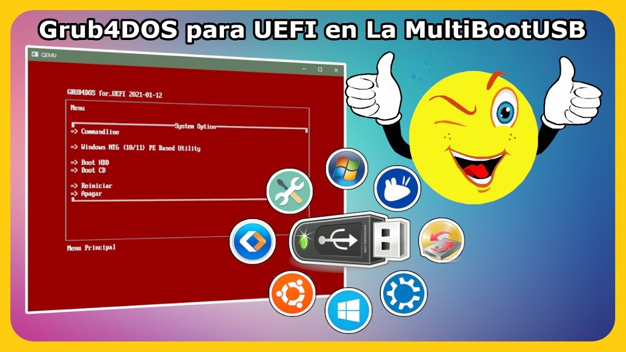 👍🏻 Grub4DOS para UEFI en La MultiBootUSB 👍🏻