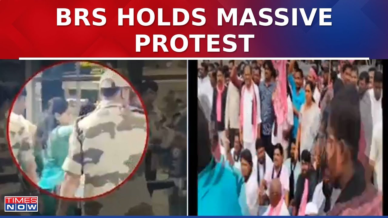 BRS Top Leaders Hold Massive Protest Against K. Kavitha's Arrest, Calls It 'Political Vendetta'