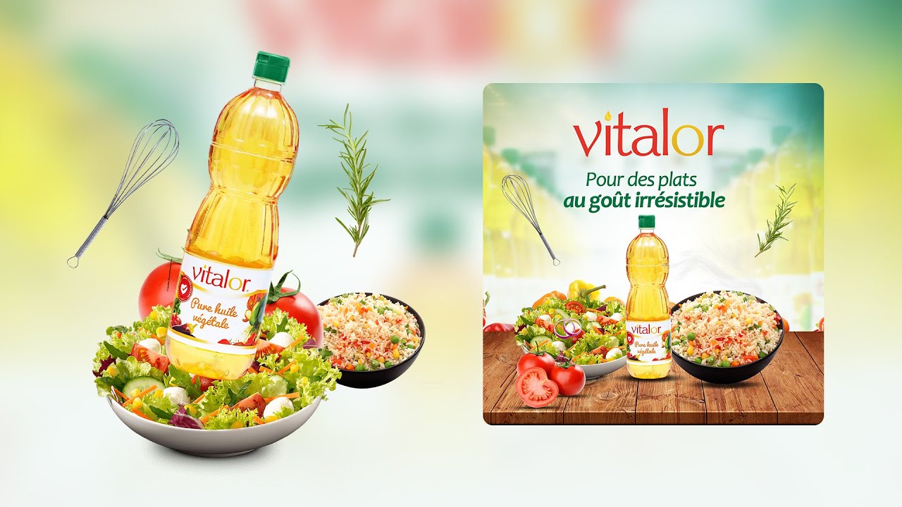 Cr&eacute;er une Affiche Publicitaire Alimentaire PRO avec Photoshop 🍅🔥 (Tuto Vitalor)