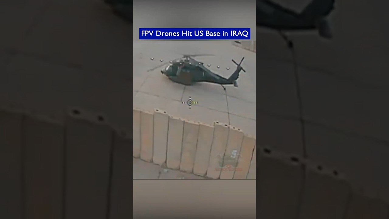 Pro-Iranian Group's FPV Drone Strikes US Base Radar First, Then Helicopter!!