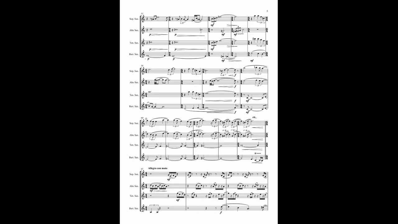 Ilyushonok V. - Sax quartet [Score-Video] 2022.