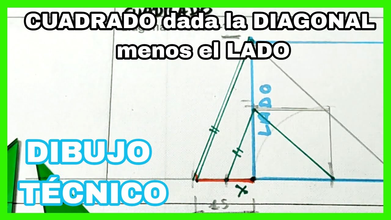 CUADRADO - 🟨 diagonal ➖ lado 15 mm (diagonal menos lado)