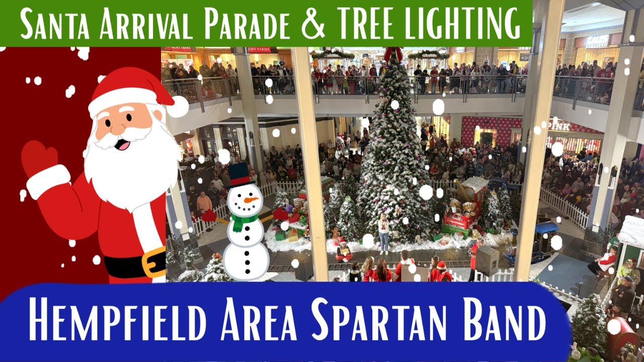 Santa Arrival - Light Up Night - Hempfield Area Spartan Band #treelighting #christmasparade