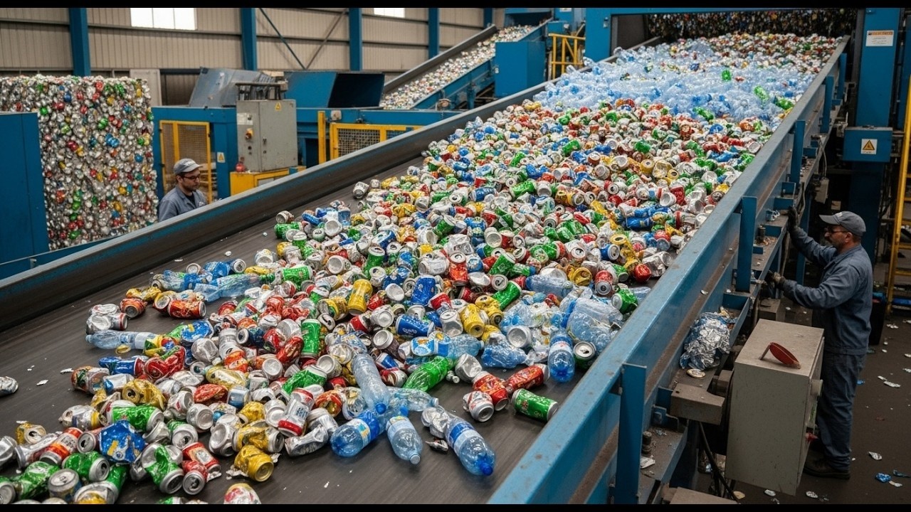 Inside the Recycling Factory Turning Waste Bottles and Cans into Resources