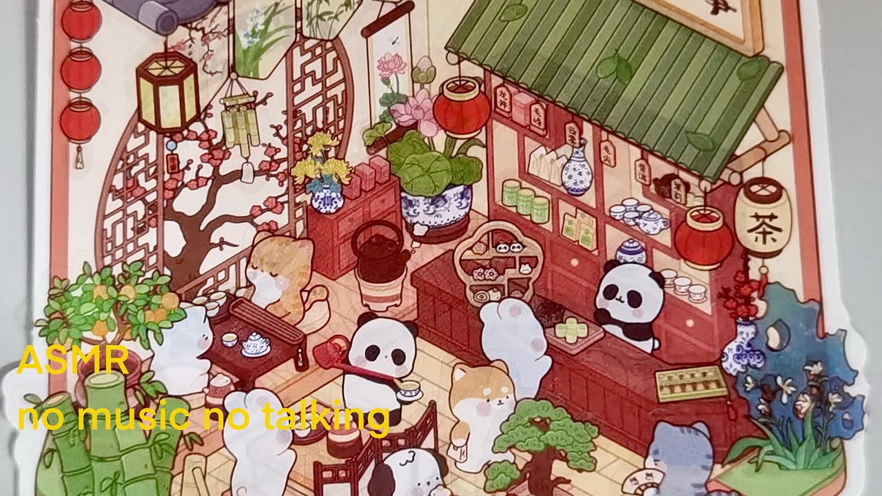 #ASMR sticker landscaping | No narration + tear-up sound effects &bull;| no talking | no music