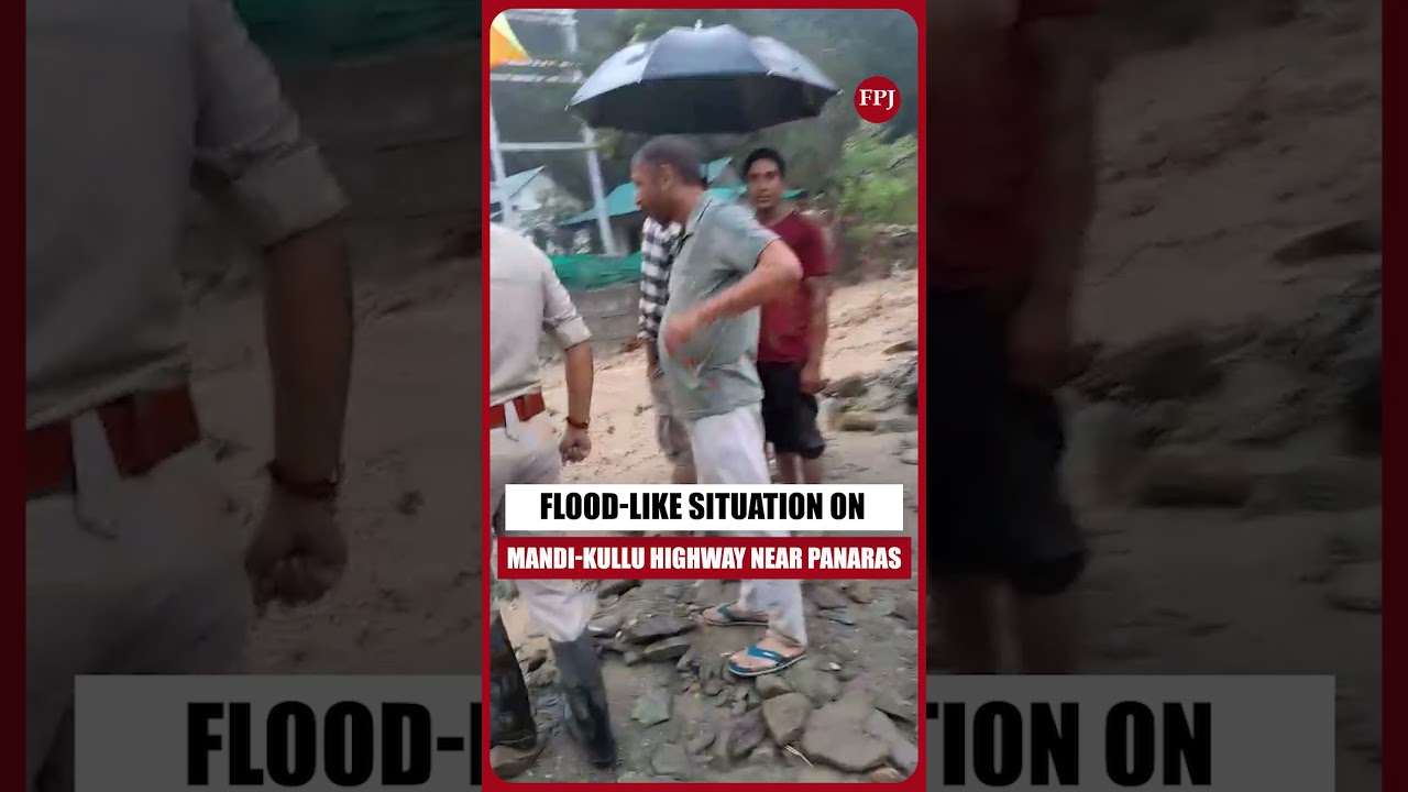 Cloudburst Chaos in #Mandi Highway Flooded!