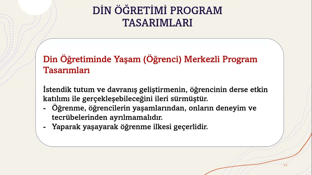 DİN ÖĞRETİMİ PROGRAM MODEL ve TASARIMLARI