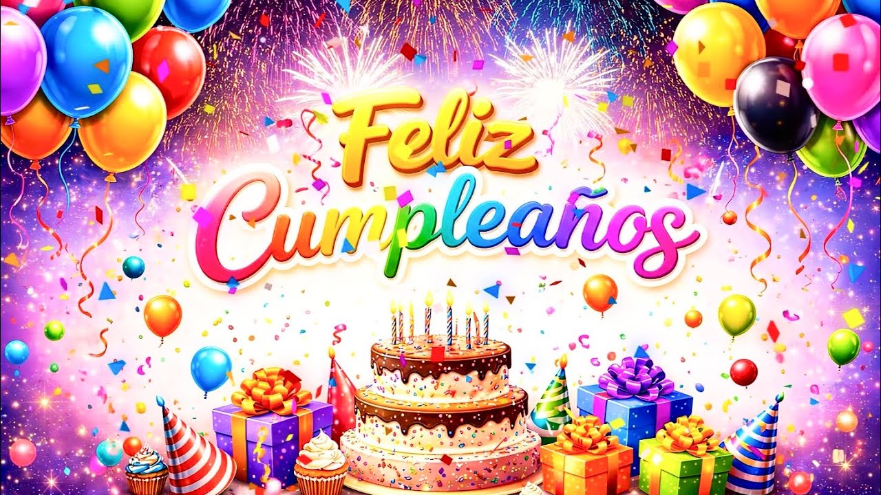 Feliz Cumpleaños Confetti Blast 4K | Animated Birthday Background Loop