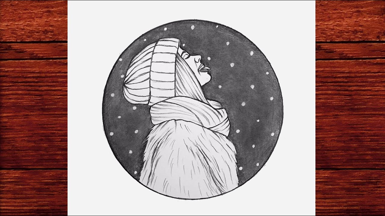 Kar ve Bereli Kız Çizimi - Güzel Bir Kız Nasıl Çizilir - How to draw a girl with pencil sketch