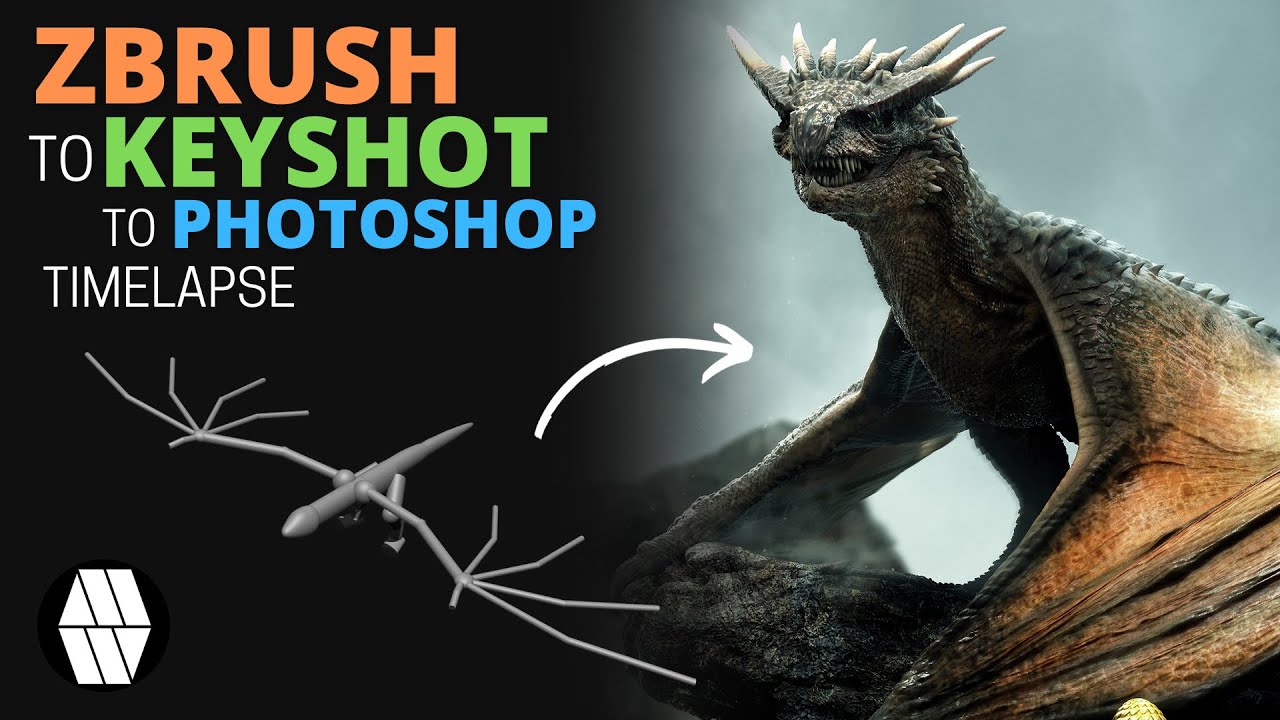 ZBrush to Keyshot to Photoshop Timelapse - 'HornTail' Concept