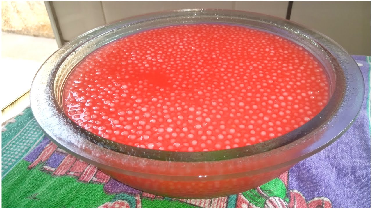 SAGU DE MORANGO COM SUCO EM PÓ