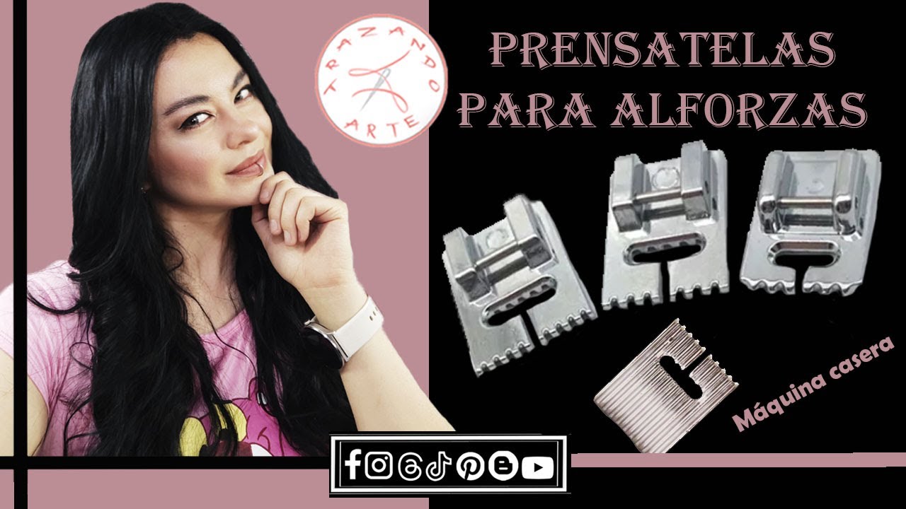 Clase # 1.12 Prensatelas para alforzas en maquina de coser casera