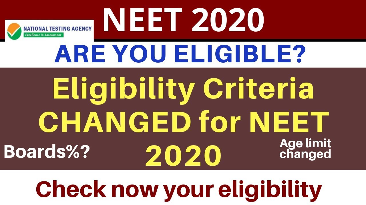 NEET 2020 Eligibility criteria changed by NTA | New eligibility criteria for NEET 2020