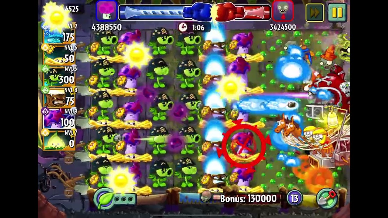 Plants Vs. Zombies 2 - Seta Congelada y Seta Esporada Vs. Dr. Zombie Romano