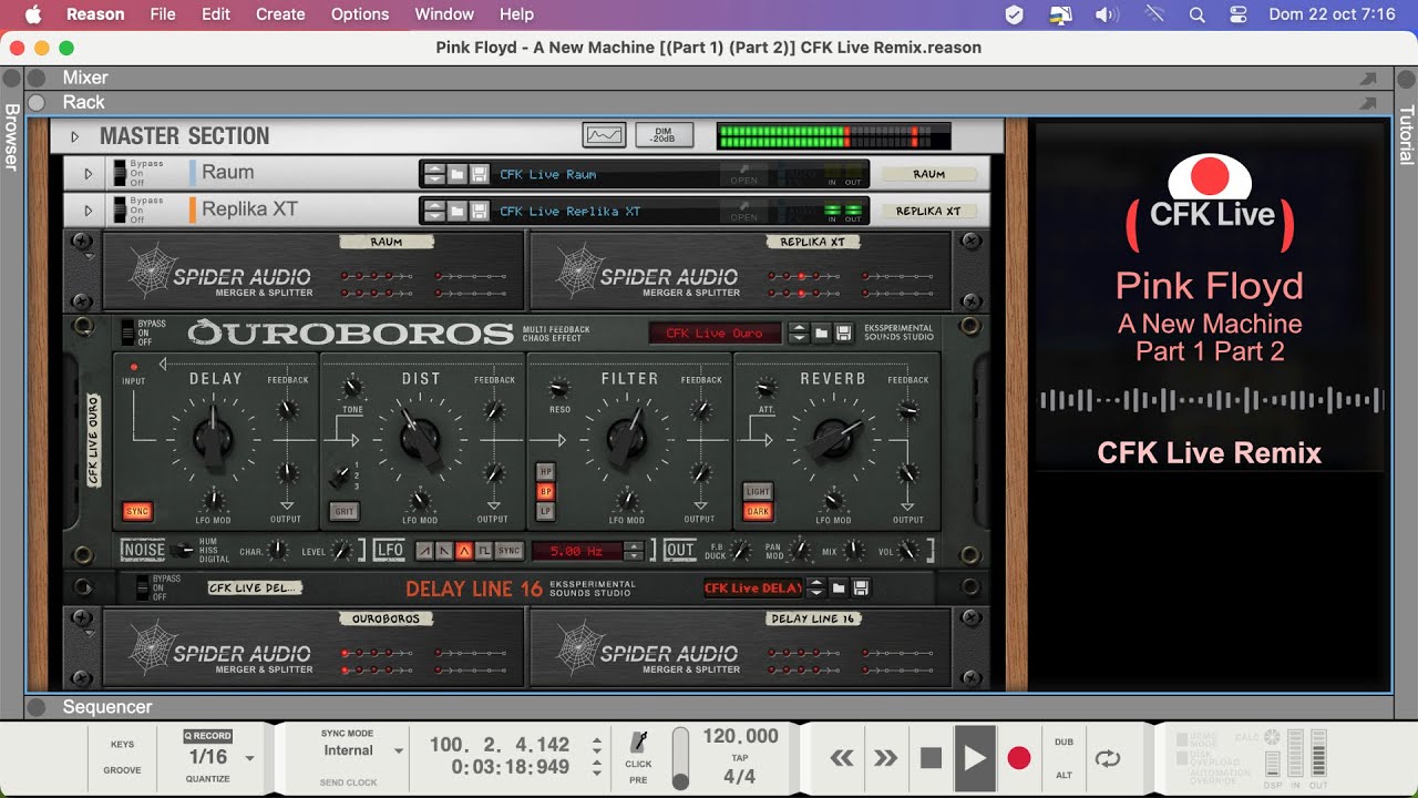Reason 12 + Native Instruments + Arturia⎥Pink Floyd - A New Machine Part 1 Part 2 [CFK Live Remix]
