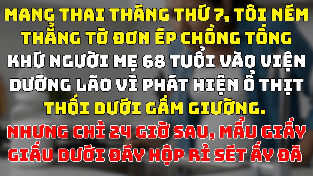 Mang thai tháng thứ 7, tôi ném thẳng tờ đơn ép chồng tống khứ người mẹ 68 tuổi vào viện dưỡng lão vì
