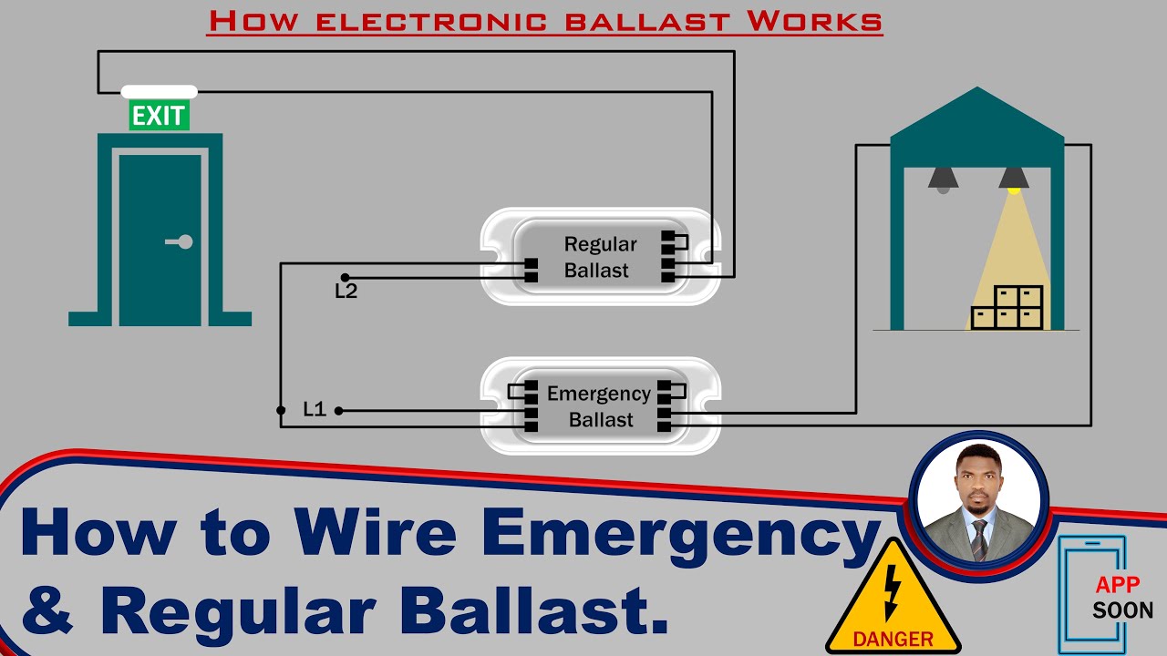 HOW TO CONNECT EMERGENCY AND  REGULAR BALLAST: 