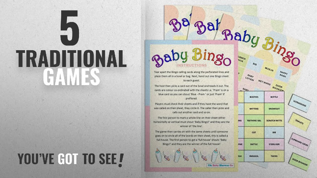 Top 10 Traditional Games [2018]: 20 Sheet Baby Shower Bingo - Neutral