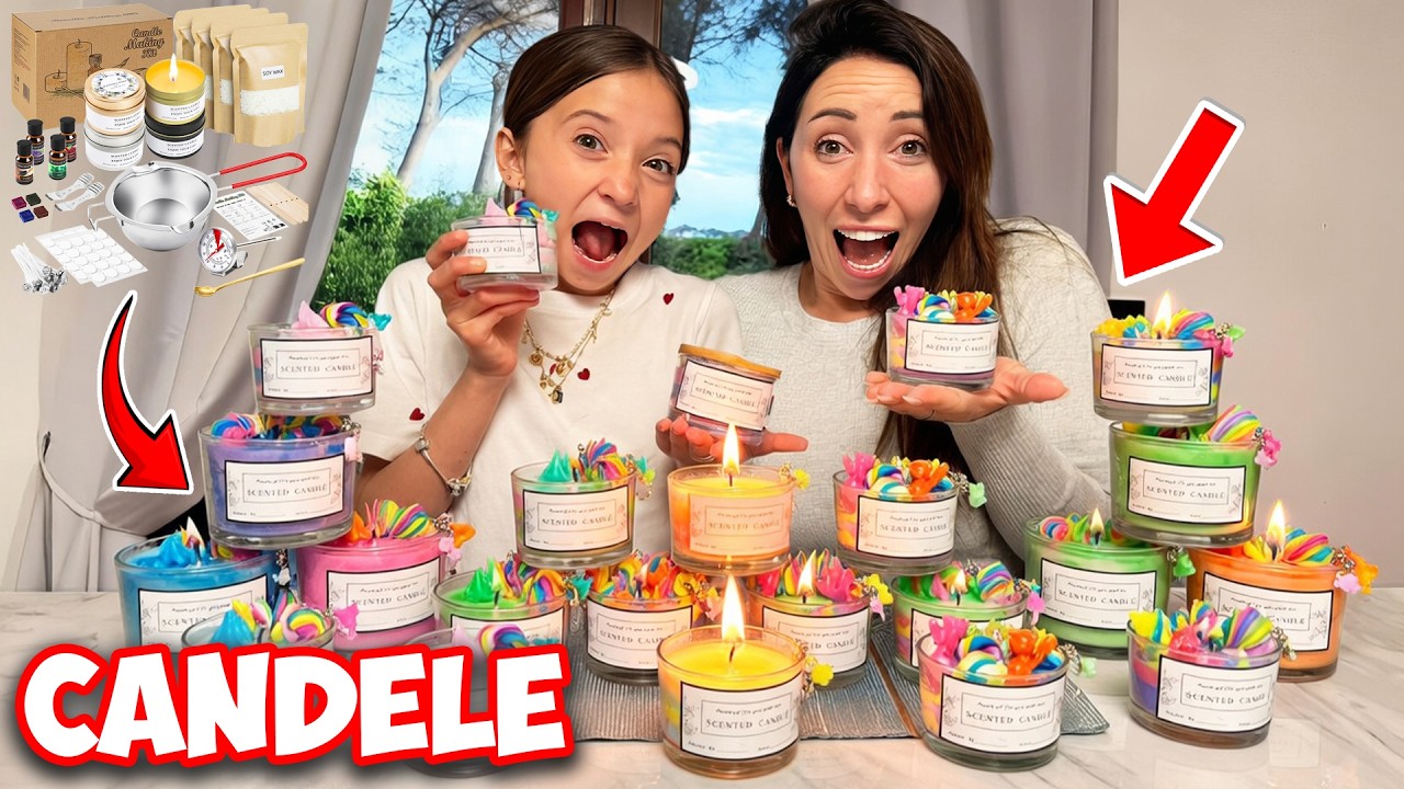 VLOGVI : CREIAMO PER LA PRIMA VOLTA UNA CANDELA CON CERA E UNALTRA CON LA COLLA DECODEN ...