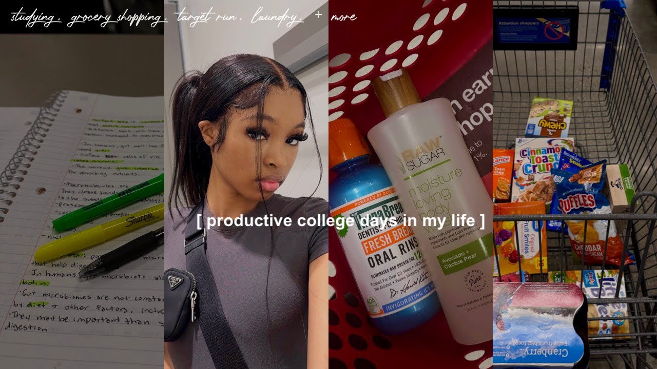 productive days in my life | college + target runs + studying + grocery shopping + more