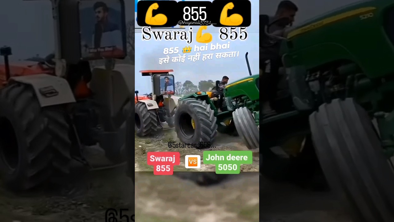 Swaraj 855 FE ❤️ vs John deere 5050 DI tochan king 💚 tractor tochan mukabla 🚜 #shorts #trending