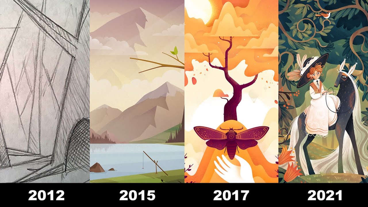 My 8 Years art and illustration progress in 5 minutes (2012 - 2021)