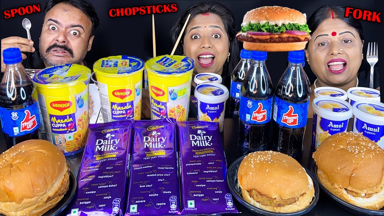 SPOON vs FORK vs CHOPSTICK FOOD EATING CHALLENGE VIRAL VIDEO & PUNISHMENT CHOCOLATE CHALLENGE ASMR