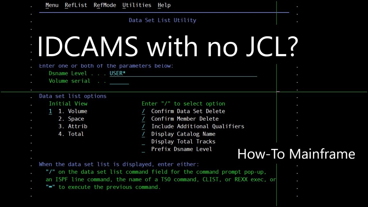How to use IDCAMS on ISPF without a job