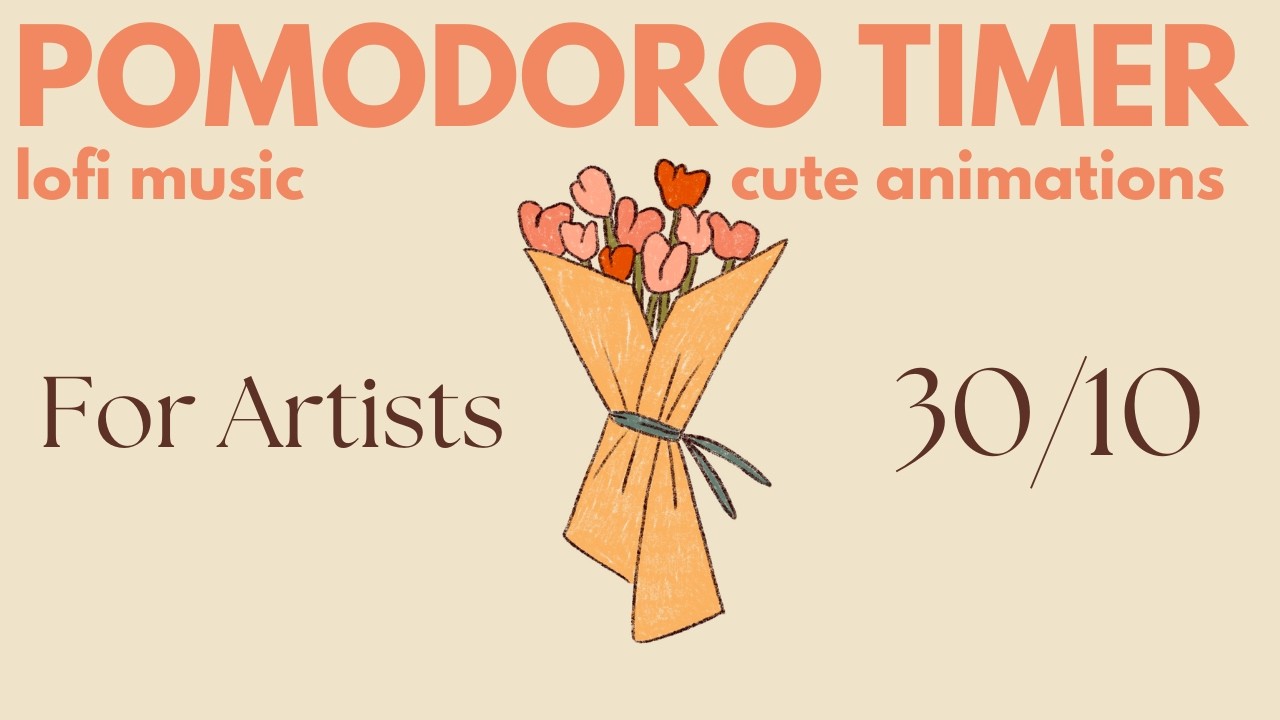 30/10 Pomodoro Timer for artists | 2 hours pomodoro timer | art study focus lofi cozy music timer
