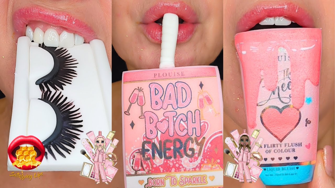 P.loiuse Cosmetic ASMR Mouth Sounds Eating Fondant Makeup Satisfying