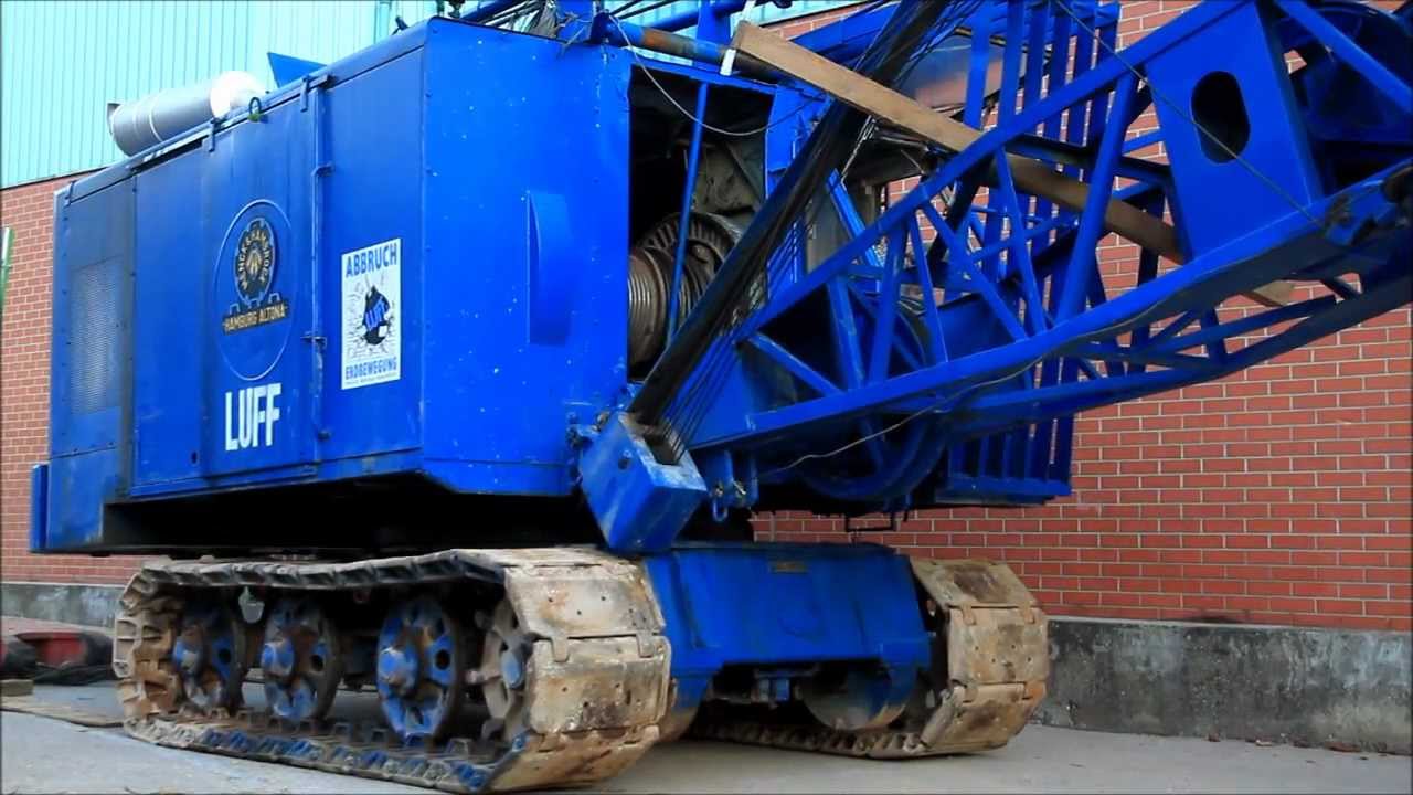 Menck M152 Seilbagger Transport auf Tieflader Vintage Menck Crane on a Lowboy truck