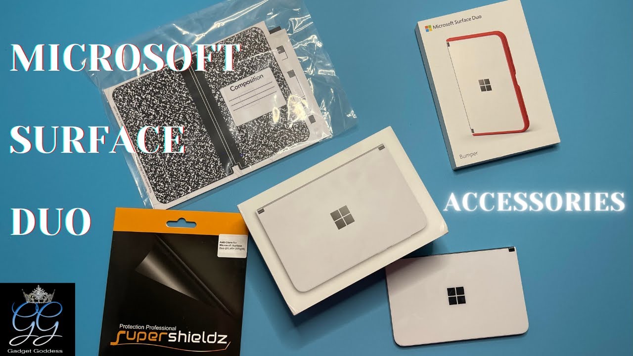 Must have accessories for the Microsoft Surface Duo | Screen Protector | Bumper | Decal Girl Skin