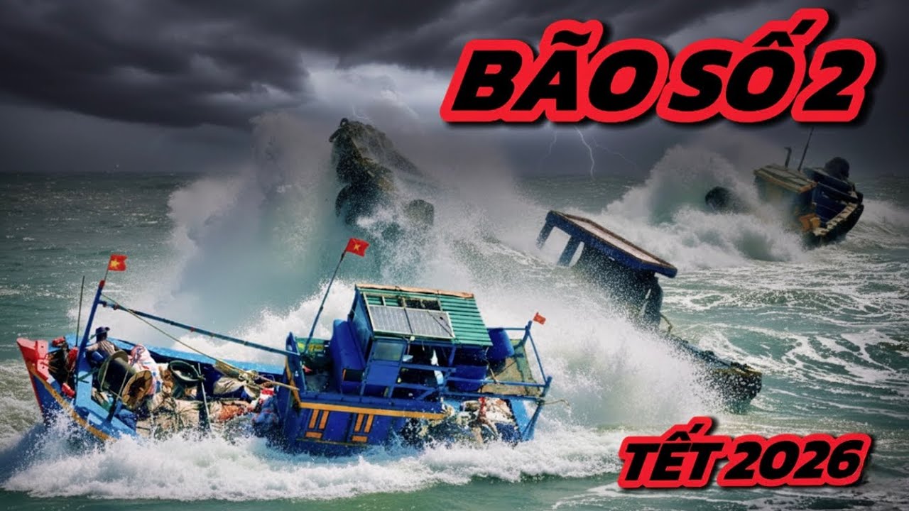 KINH HOÀNG! Ảnh Hưởng Bão Số 2 Cận Tết 2026: Sóng Dữ Đánh Thẳng Vào Ghe, Suýt Lật Úp Tại Biển LaGi!