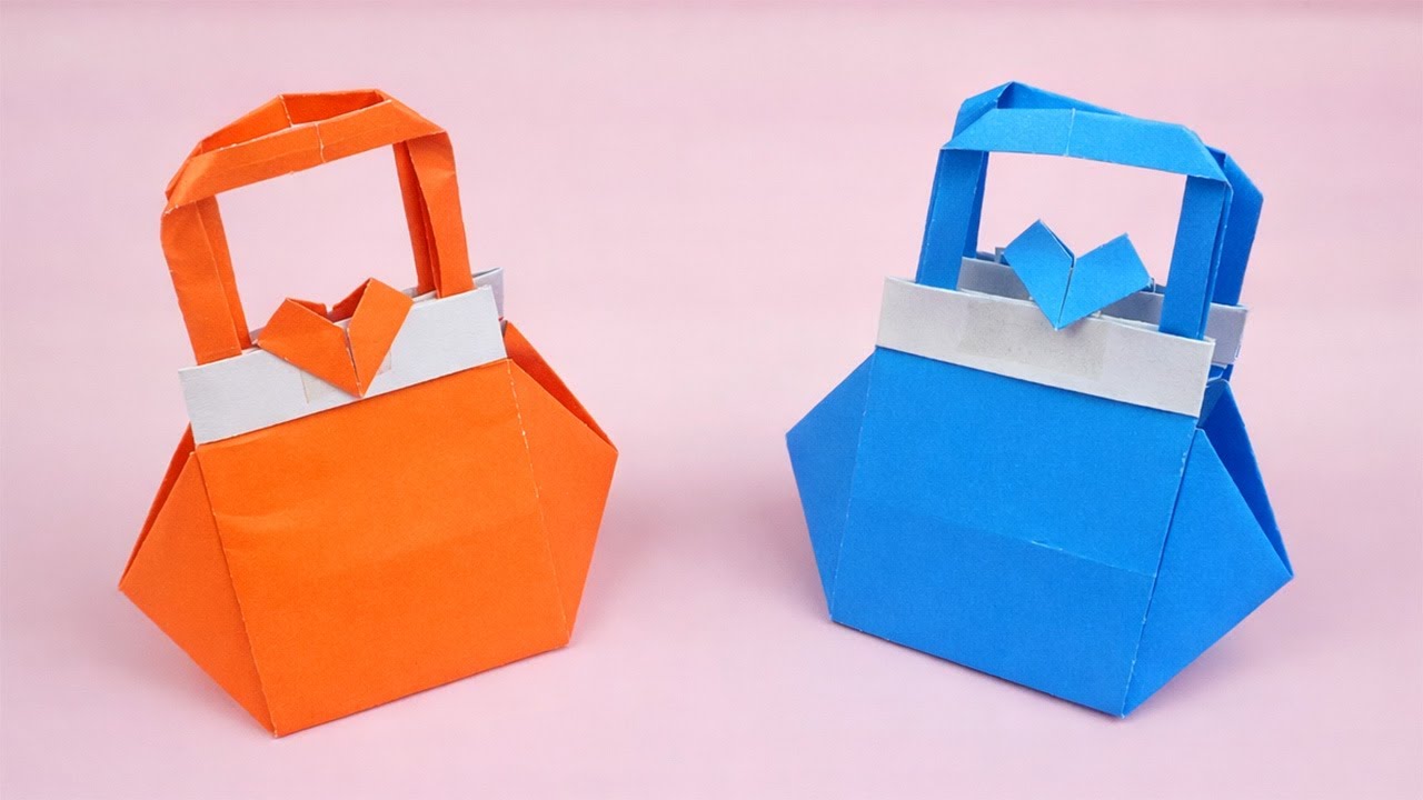 Basteln mit papier Valentinstag: Handtasche basteln - Valentinstag geschenke