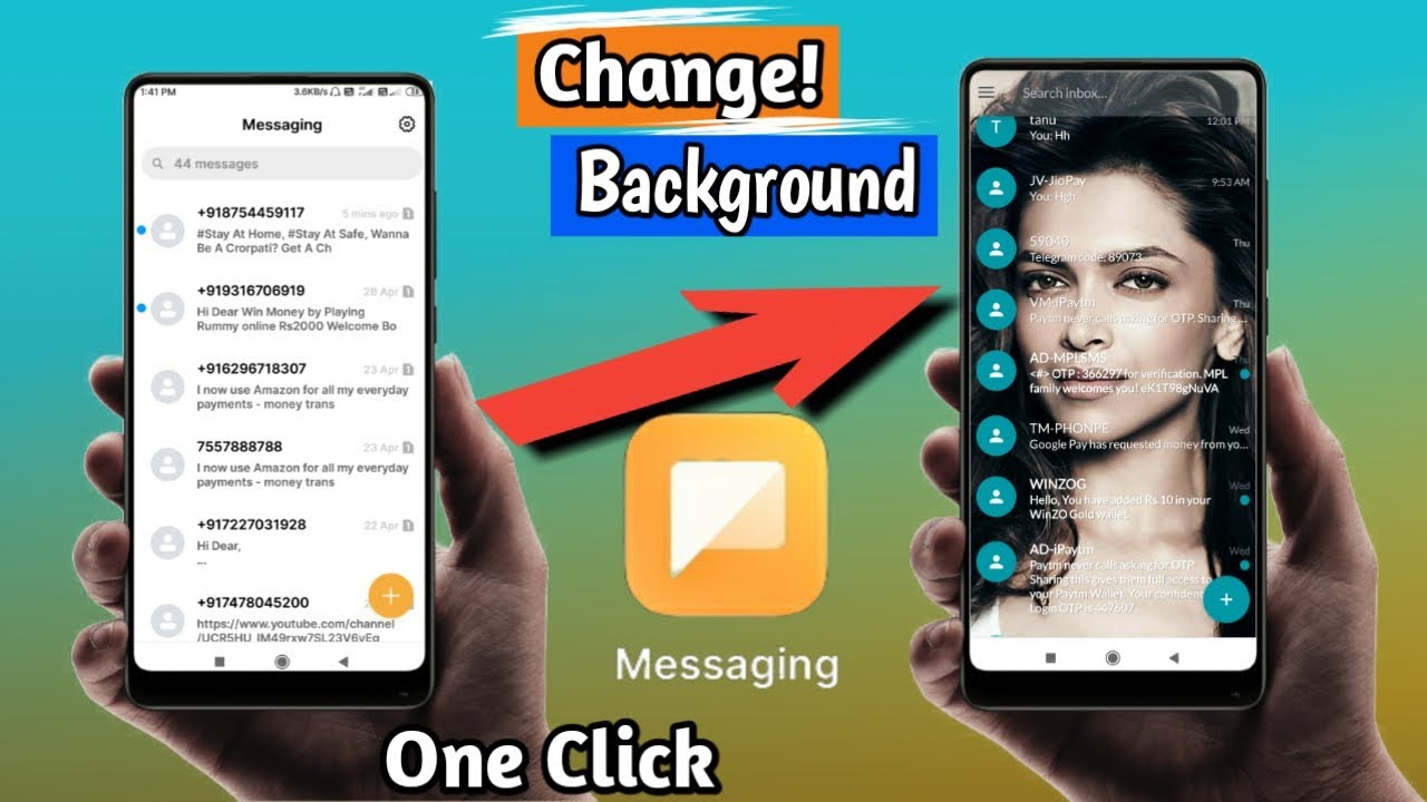 How to change Message SMS background || Messaging Background change || Using own photo🔥