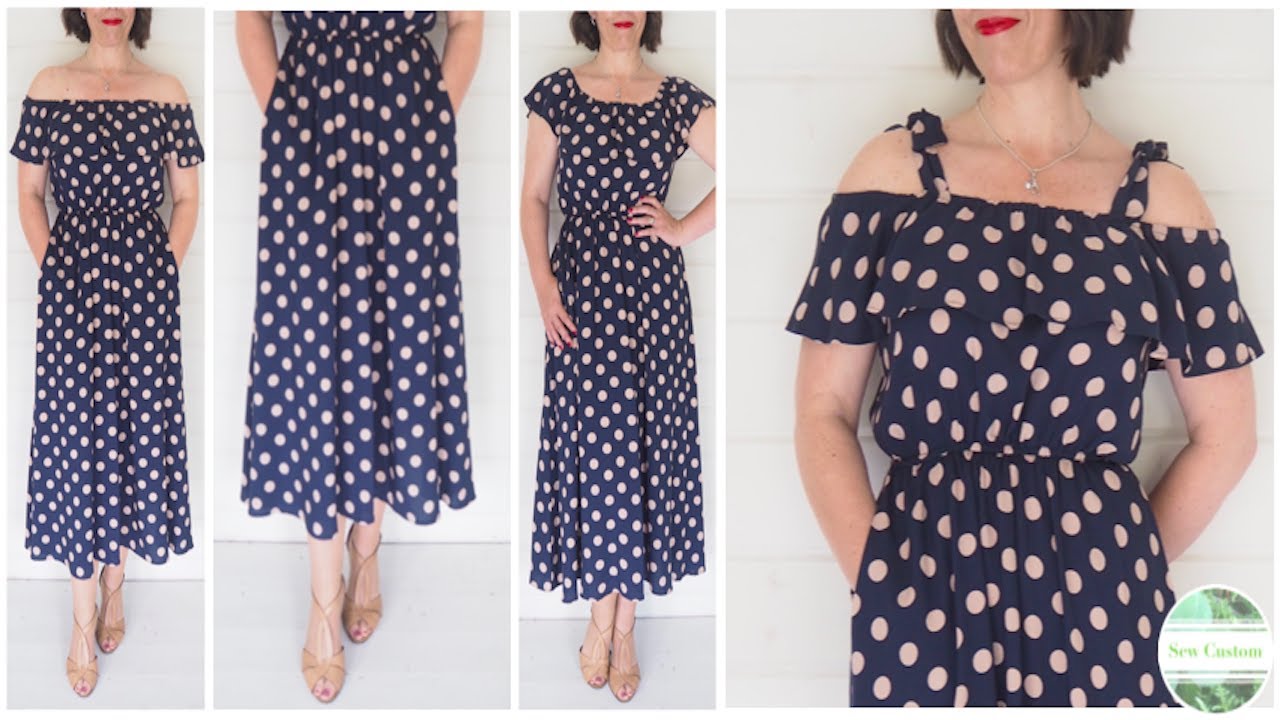 How I Sewed my Very Basic Bardot Dress with Quarter Circle Skirt & In-Seam Pockets