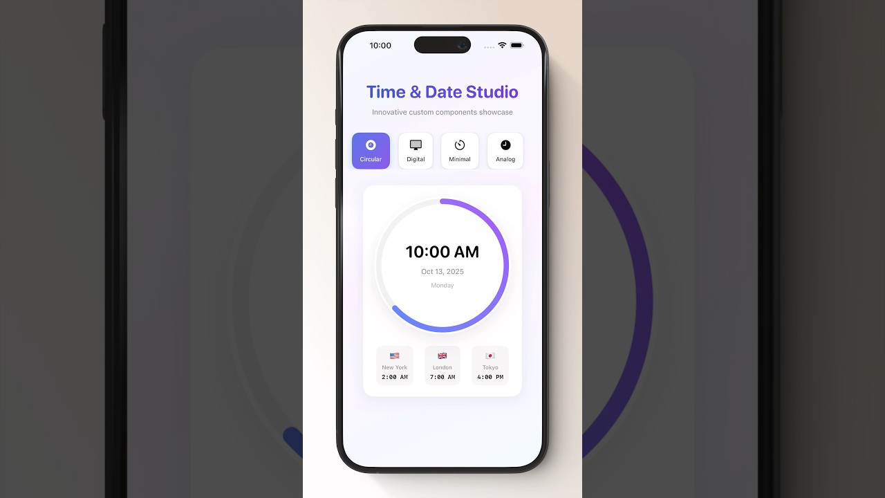 🎯 SwiftUI Time UI Kit – Stunning Date & Clock Components