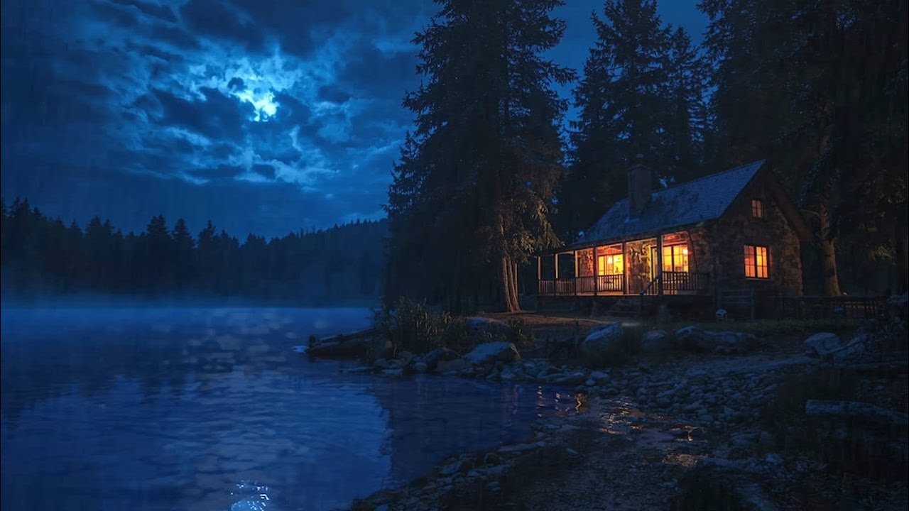 ⛵️ Cozy Cabin in the Forest Rainstorm by the Lake | Sleep Instantly, Relaxing Rain Sounds