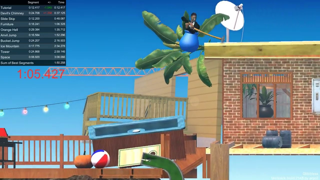 Getting Over It 2:48 speedrun