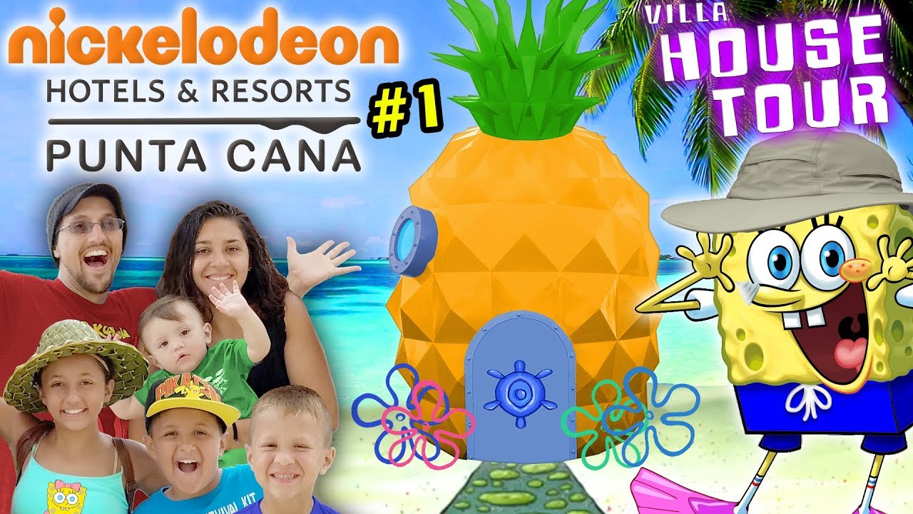 SPONGEBOB HOUSE TOUR in REAL LIFE! Nickelodeon Suites Resort Pineapple Villa w/ FV Family
