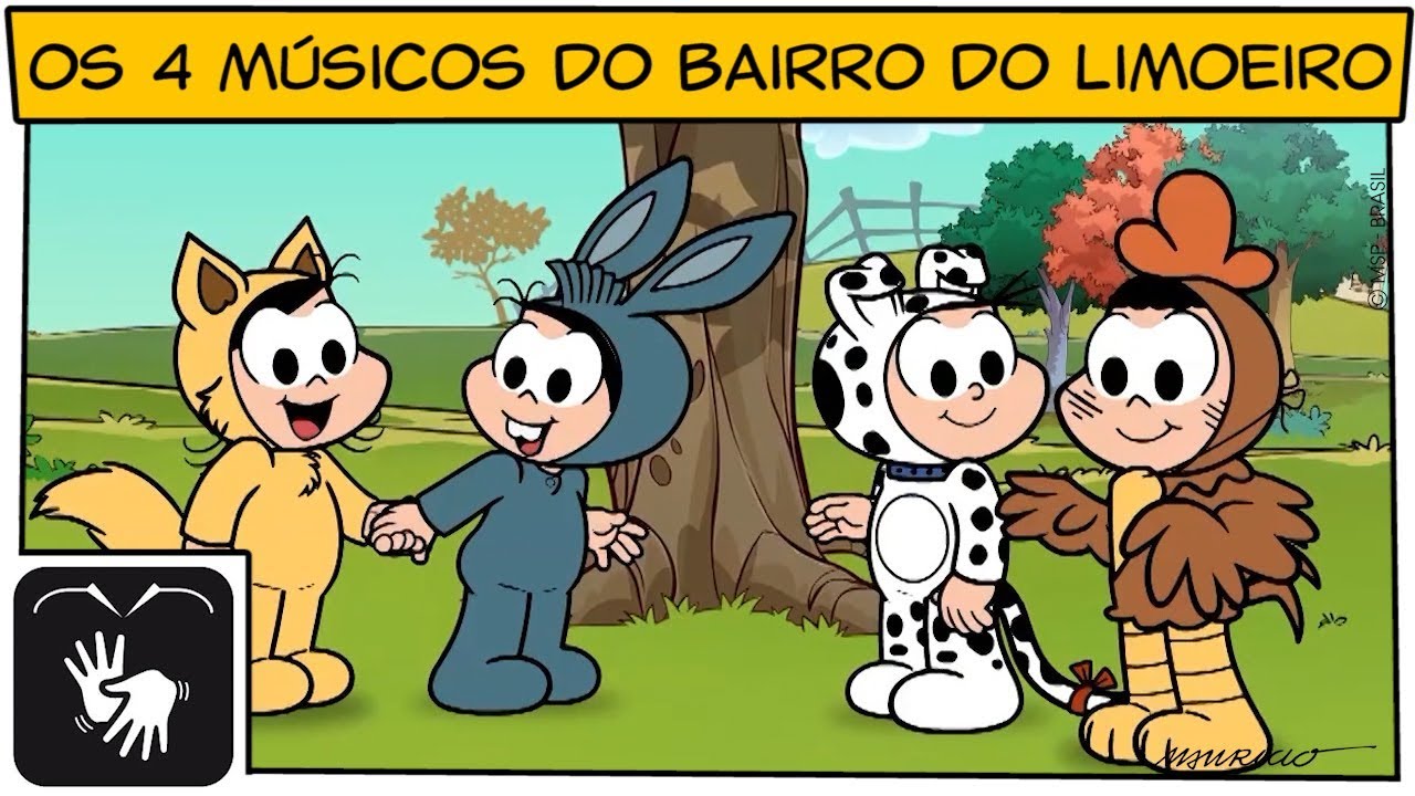 👋😃👋[LIBRAS] Os quatro músicos do bairro do limoeiro | Turma da Mônica