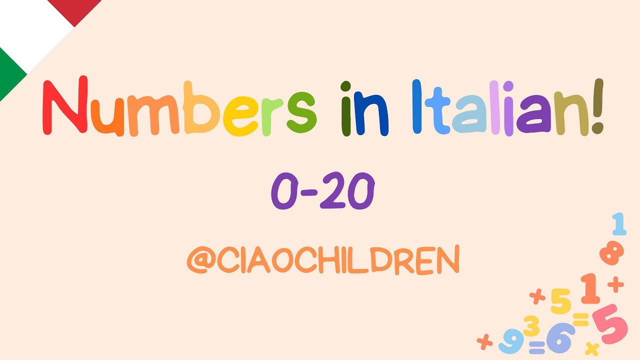 Little song of NUMBERS IN ITALIAN for kids