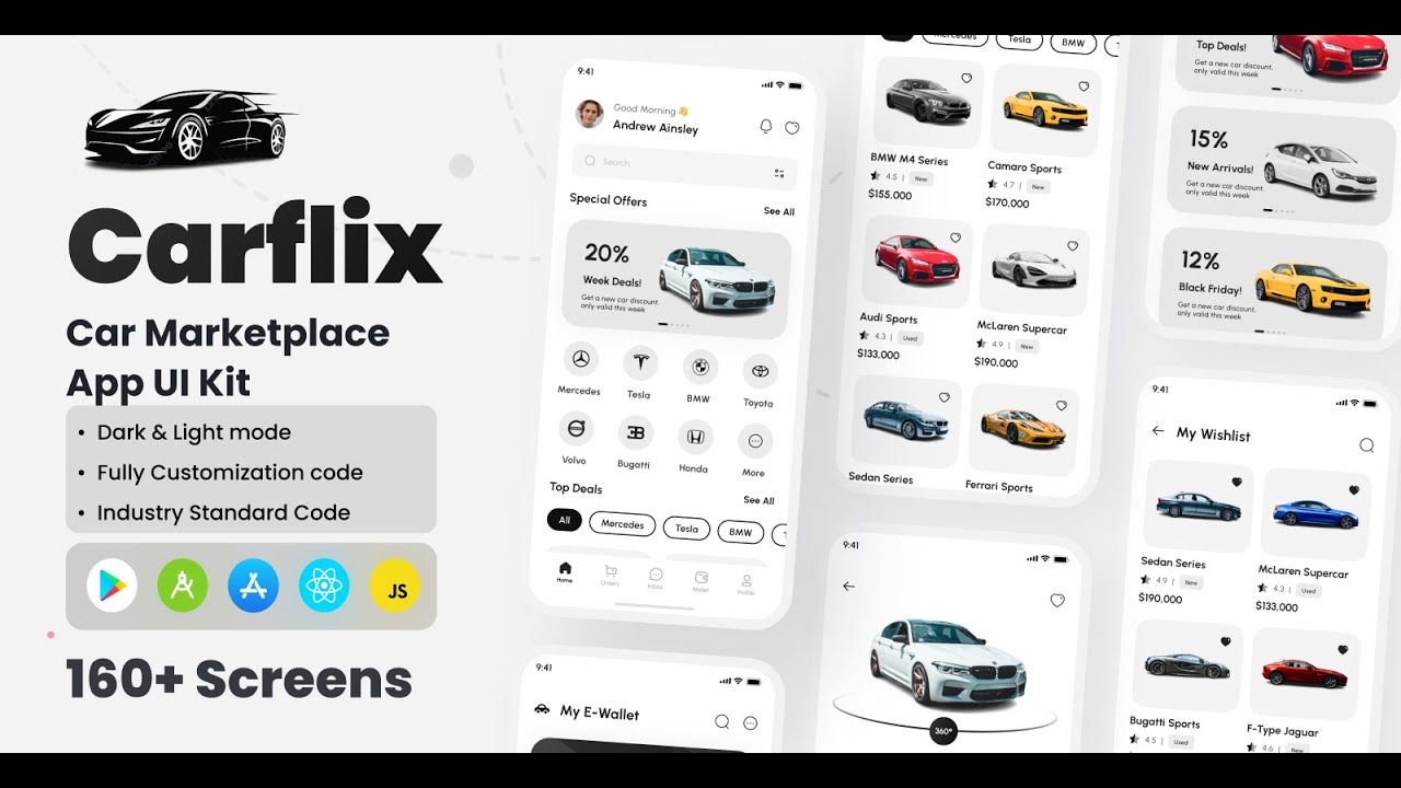 Carflix - Car Marketplace React Native CLI Ui Kit