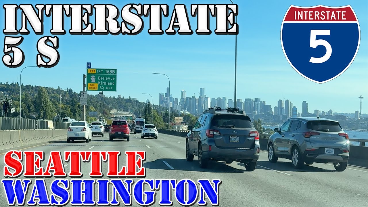 I-5 South - Seattle - Tacoma - Everett - Washington - 4K Highway Drive