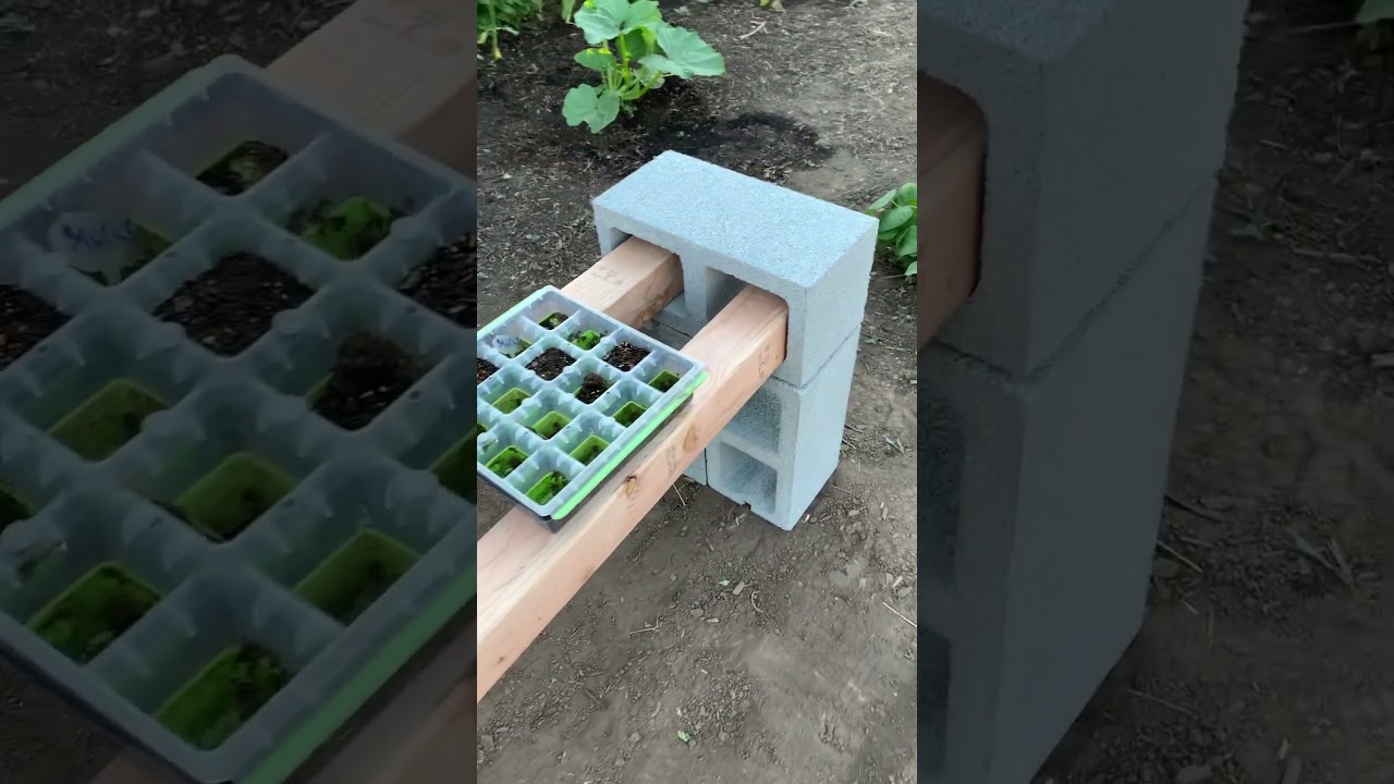 5 minute DIY seed starting table. What could be better? #summer #homestead #health #nature #garden