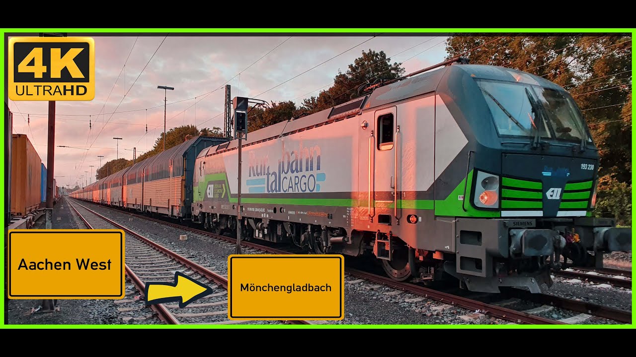 【4K】 Führerstandsmitfahrt Cab Ride Aachen West nach Mönchengladbach HBF  über Erkelenz,Rheydt