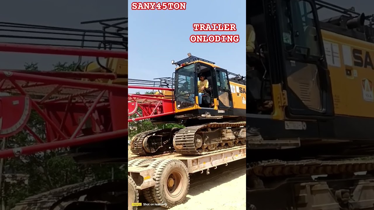 Sany 45 ton crane trailer onloding